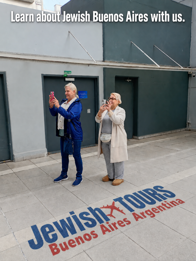 "Our guests in AMIA's courtyard — one of the many meaningful stops on our tour. Discover Jewish Buenos Aires with us. Link in bio."